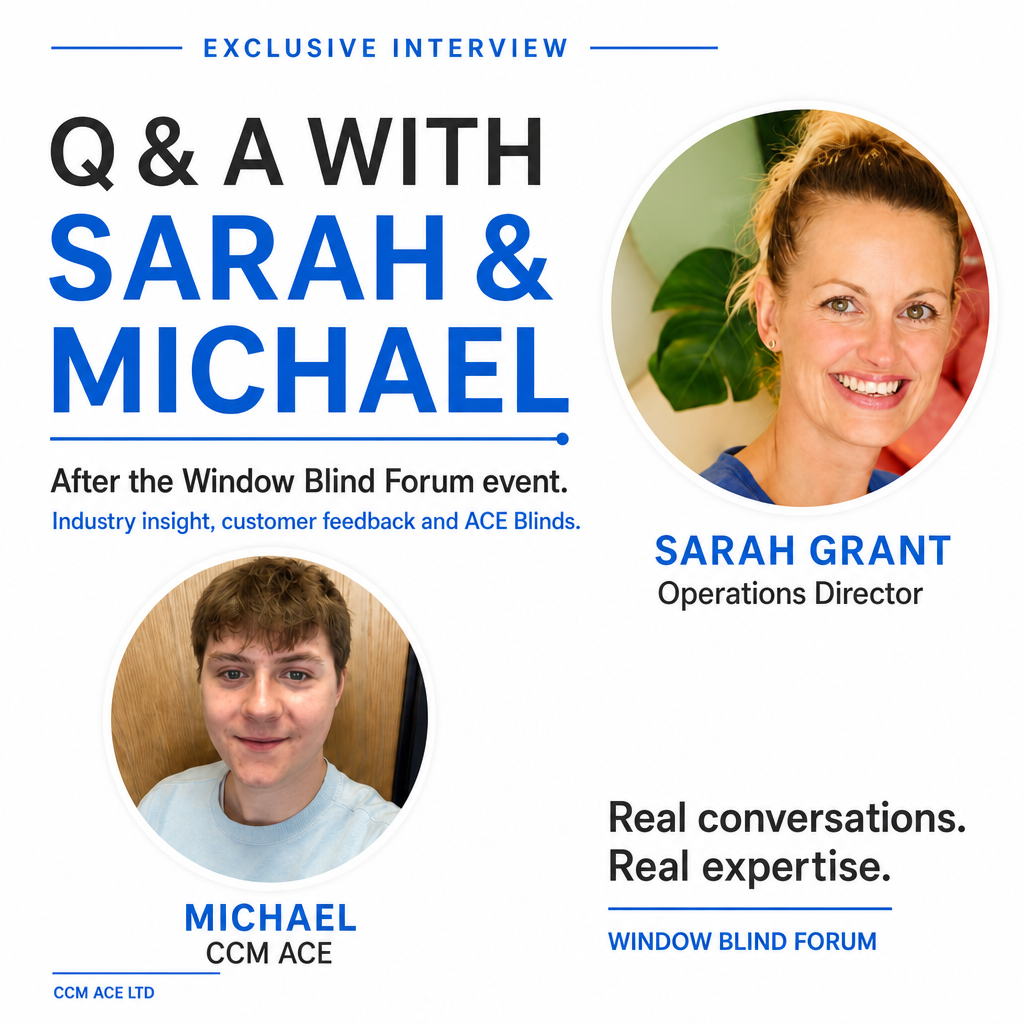 Exclusive interview Q&A with Sarah & Michael after the Window Blind Forum event